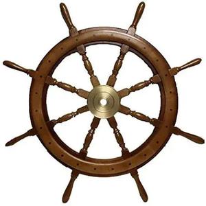 Roue de bateau en bois tenture murale roue de bateau en bois poli blanc décoration nautique et tentures murales pour la décoration de la maison - Product Image 5