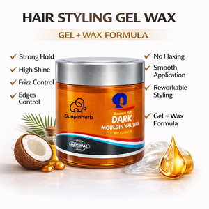 Cera en Gel Marrón de Máxima Fijación con Aceite de Coco, Gel para Peinar el Cabello sin Residuos, para Trenzas, Rastas y Cabello Afro, Venta al por Mayor - Product Image 6