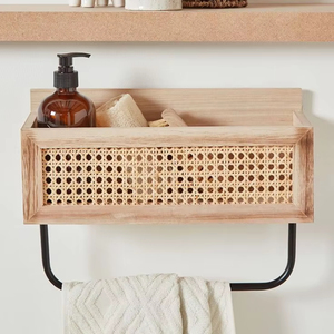 Stylish Rustic Rattan Towel Rack With <b>Unique</b> Texture Perfect For Upscale Bathrooms And Traditional Interior Decoration <b>Ideas</b> - Product Image 1