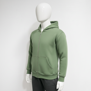 Sudadera con capucha y cremallera bordada en 3D personalizada por el fabricante, estilo urbano, de gran tamaño y peso pesado - Product Image 2