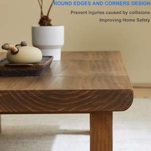 Table basse en bois de Sesham de style japonais pour salon, salle à manger et meubles de chambre à coucher pour le bureau et la maison - Product Image 4