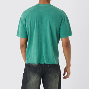 Camisetas Cortas de Corte Cuadrado para Hombre, 300 GSM, Peso Pesado, 100% Algodón, Diseño Holgado con Hombros Caídos, OEM - Product Image 2