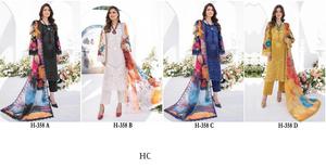 DISEÑADOR PESADO ALGODÓN CÉSPED ESTAMPADO TRAJES BORDADOS PAKISTANI ESTILO INDIO ROPA ÉTNICA NUEVOS DISEÑOS ISLÁMICO MUJER VERANO - Product Image 5