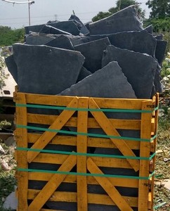 แผ่นหินลาดหินปูนสีดำธรรมชาติแบบโบราณแผ่นปูผิวเรียบพื้นผิวด้านนอกเป็นรูปไม่สม่ำเสมอขนาด25-40มม - Product Image 2