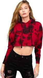 2025 automne hiver grande taille décontracté polaire doublé pull à capuche XS haut court sweat avant Logo Streetwear Style pour les femmes - Product Image 3