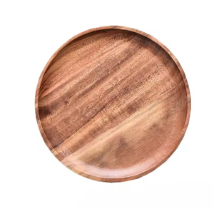 Assiettes à dîner rondes en bois Acacia Charger Plate Set Apéritif Cuisine Plateau Vaisselle polyvalente par croissant artisanat - Product Image 5