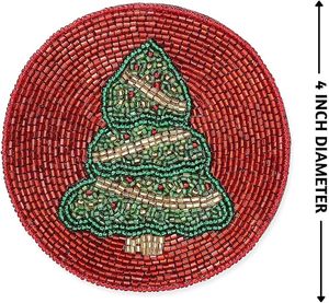 Best Table <b>Coaster</b> With Beast Design Glass <b>Beads</b> and Theme for Parties and Other Functions Decorative Tableware Pad/Mat - Product Image 1