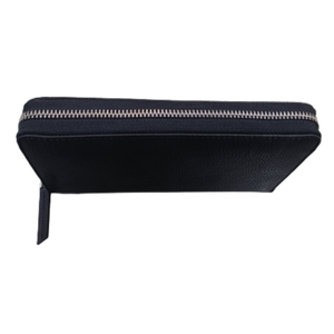 Vente chaude de haute qualité en cuir noir véritable à deux volets RFID mince femmes Long voyage portefeuille broderie bohème bonbons Multiple - Product Image 1