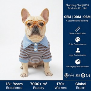 Sweat à capuche classique écologique pour l'hiver et l'automne, imprimé rayé en polyester et coton, pour chats, chiens et petits animaux - Product Image 1
