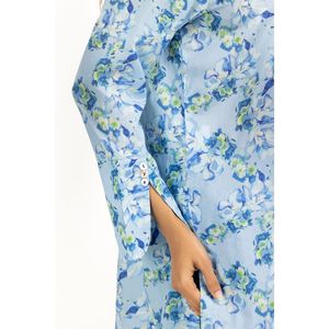 ชุดเซ็ตพิมพ์ลายสีฟ้าสำหรับฤดูใบไม้ผลิ/ฤดูร้อนสำหรับผู้หญิง ชุดลำลอง 2 ชิ้น ไซส์ XS XXS - Product Image 1