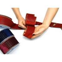 Embossed Stripes on Velvet <b>Wired</b> <b>Ribbon</b> Metallic Polyester Stretch Loop for Christmas & Birthday Gift Wrapping & Decoration - Product Image 2