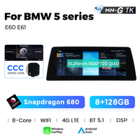 MEKEDE EU STOCK MN-G TK 1920*720 Écran tactile de navigation automobile pour BMW Série 5 E60 E61 avec DSP WiFi BT 4G LTE Car-play Auto