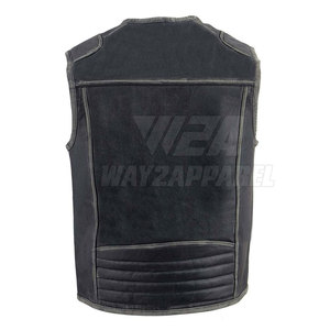 Gilet en cuir moto hommes mode personnaliser en gros moto cuir gilet bon matériel sans manches - Product Image 2