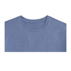 เสื้อยืดคอกลมแขนสั้นผู้ชายไซส์ใหญ่ คุณภาพสูง ปรับแต่งโลโก้ได้ ระบายอากาศดี สีฟ้าอ่อน 220gsm ผ้าออร์แกนิค 100% - Product Image 6