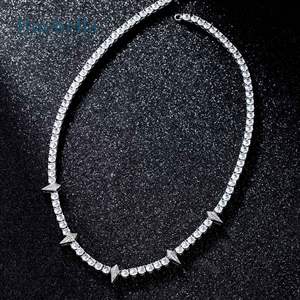 Venta caliente 925 Plata 14K chapado en oro blanco 6mm auricular lucha diente y garra Cadena de tenis para hombres - Product Image 2