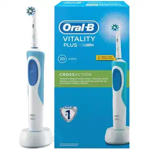 Oral-B Escova de dentes elétrica Oral-B Vitality Plus Blue Cross Action alimentada por Braun