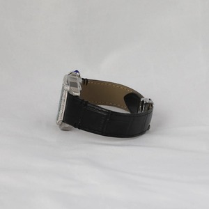 Montre de luxe pour hommes VVS Moissanite, carré, bande noire, style hip-hop glacé pour les rappeurs indiens - Product Image 4