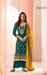 Dernier Designer Georgette Soie Broderie Chinon Soie Plazzo Suit Par Fab Zone - Product Image 3