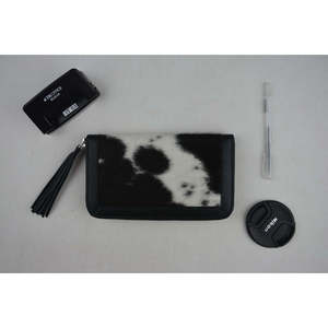 LAXURA Luxury Ladies Wallet Small Cowhide Leather <b>Card</b> <b>Holder</b> Zipper Closure Portable <b>RFID</b> Feature Polyester Lining Fold Style - Product Image 3