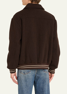 Chaqueta universitaria de lana de algodón 100% de alta calidad OEM/ODM de fabricante al por mayor para hombre, lona de invierno larga con logotipo bordado personalizado - Product Image 3