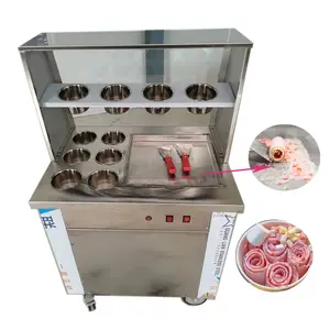 Gebakken Yoghurt Machine Commerciële Automatische Ijsmaker Goedkope Thaise Vierkante Pot Ijs Melk Ijsrol Machine