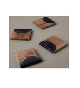 ที่รองแก้วเนื้อหินอ่อนและไม้ที่น่าสนใจสามารถปรับแต่งได้ - Product Image 5