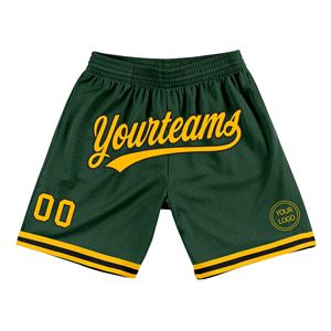 Industrie Direct Engro Sportswear Short de basket-ball Custom Hunter Green Gold-Black Authentic Throwback Basketball Shorts - Product Image 1