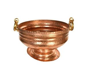 Cuenco de cobre Pooja Ghangal Gangal Patra para el hogar Pooja Room Temple Mandir Cuenco decorativo tradicional Urli para todos los propósitos de Puja - Product Image 4