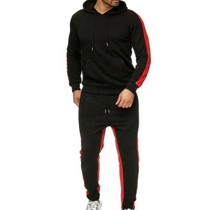 Sudadera con capucha y pantalones de chándal a rayas laterales informales para hombre, chándales de nuevo diseño, chándal deportivo transpirable OEM, conjuntos de dos piezas para correr - Product Image 3