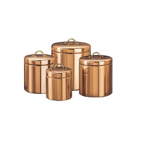 Ensemble de bidons revêtus de cuivre avec doublure intérieure de qualité alimentaire et extérieur magnifique ajoutant une touche de brillance à votre décor de cuisine - Product Image 5