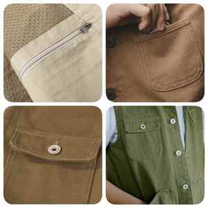 Meilleures ventes Gilet en coton décontracté pour hommes, vêtements d'extérieur coupe-vent avec logo personnalisé et tissu en toile respirant, à vendre - Product Image 4