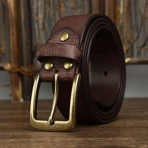 2025 ceinture en cuir la plus vendue ceinture en cuir réglable en cuir véritable confortable et durable avec boucle en métal - Product Image 4