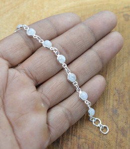 Bracelet en argent de style bohème fait à la main bijoux en argent sterling 925 pierre de lune pierre précieuse tendance Bracelet bijoux pour femmes cadeau pour - Product Image 4