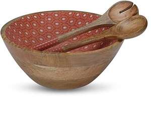 Juego de 2 Tazones de Madera con Acabado Esmaltado de Calidad Duradera para Decoración de Mesa de Comedor y para Servir Ensaladas y Frutas - Product Image 3