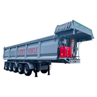 Semi-remorque benne arrière de type U à 5 essieux 40T avec suspension pneumatique intégrale et levage d'essieux pour le transport en vrac dans le secteur minier et la construction