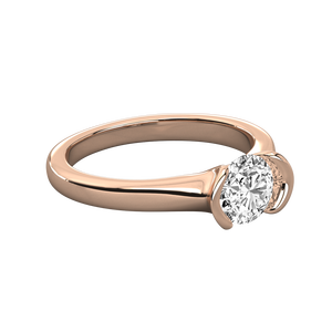Bague solitaire pour femme en or 18 carats avec diamant de laboratoire - Product Image 3