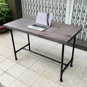 Pine Wood <b>Computer</b> <b>Desk</b> with Pipe Legs SPD68158 - Product Image 4