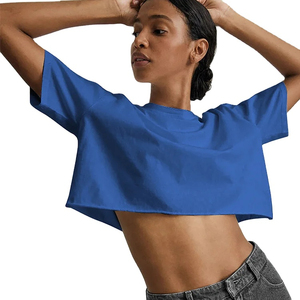 T-shirts courts de sport pour femmes de haute qualité, couleur unie, teints, tendance - Product Image 1