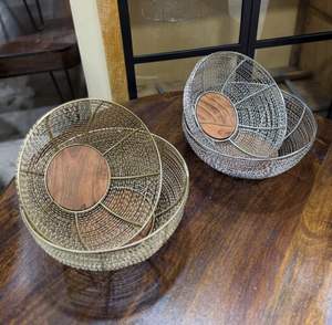 Fil de bol de service finition dorée de qualité haut de gamme et base en bois 100% sans danger pour les chocolats aux fruits pour les fêtes - Product Image 6