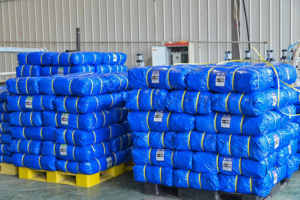 Tùy Chỉnh Không Thấm Nước Ngoài Trời PE Bạt Xe Xe Tải Tàu Bìa Màu Xanh Cam Vải Bạt - Product Image 6