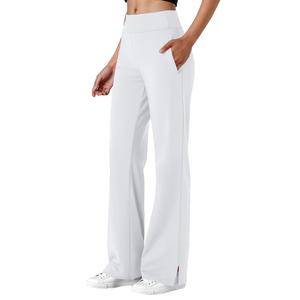 <b>Flared</b> <b>Yoga</b> <b>Leggings</b> for Women Solid Elastic Waist Mid Rise Breathable Lightweight Spandex/Nylon Exercise Fitness - Product Image 4