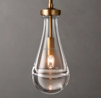 Lampes suspendues en verre en forme de goutte en laiton industriel pour des ambiances opulentes Escalier Villa Lustre Murano Personnalisable