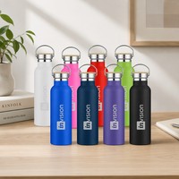 Bouteille isotherme portable en métal de 600 ml, personnalisable avec logo, anti-fuite, pour sport, extérieur, souvenir, cadeau
