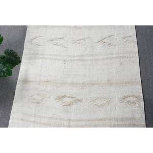 Chic Vintage Large Area Turkish <b>Rug</b> 3.1 X 11.1ft Soft Beige Tones Wool <b>Seagrass</b> Latex Rectangle Patchwork for Hallway Room - Product Image 5