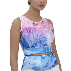 Top corto de entrenamiento transpirable de alto soporte para mujer, Sujetador deportivo sin costuras de talla grande, logotipo frontal, sublimación, Yoga, gimnasio - Product Image 5