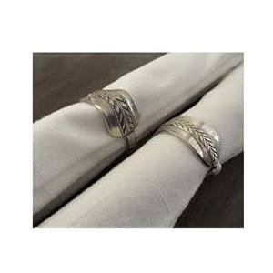 Rond de serviette en acier inoxydable doré épais et élégant Rond de serviette en argent blanc avec strass Design de qualité supérieure Rond de serviette - Product Image 4