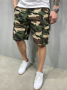 กางเกงขาสั้นผู้ชายลายพรางมีเชือกรูดระบายอากาศได้กางเกงขาสั้นพิมพ์โลโก้ตามสั่งฤดูร้อน - Product Image 4