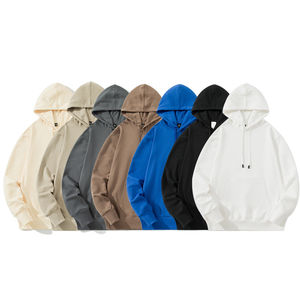 100% algodón personalizado 500 GSM 100% tela de algodón sudaderas con capucha para hombre personalizar en blanco casual Sudadera con capucha de gran tamaño - Product Image 1