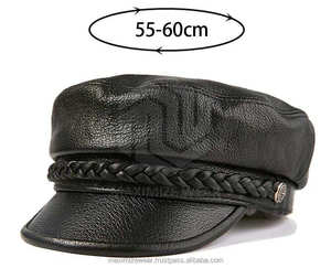 Sombrero de piel auténtica para hombre y mujer, gorro de piel de oveja, visera octogonal, unisex - Product Image 5