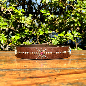 Nuevo Western Jeweled tachonado Rhinestone plata bulboso tachuelas cinturón de cuero genuino hebilla de aleación de Zinc 40MM ancho Rock Goth Gaucho - Product Image 4